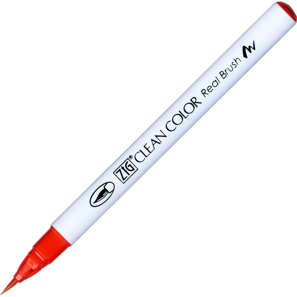 Caneta Pincel Kuretake Zig Clean Color Real Brush Red 020